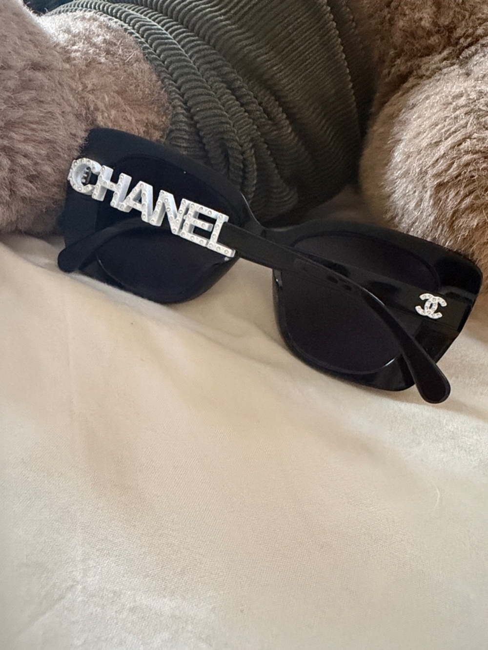 CHANEL Black Oversized Square Sunglasses for Women